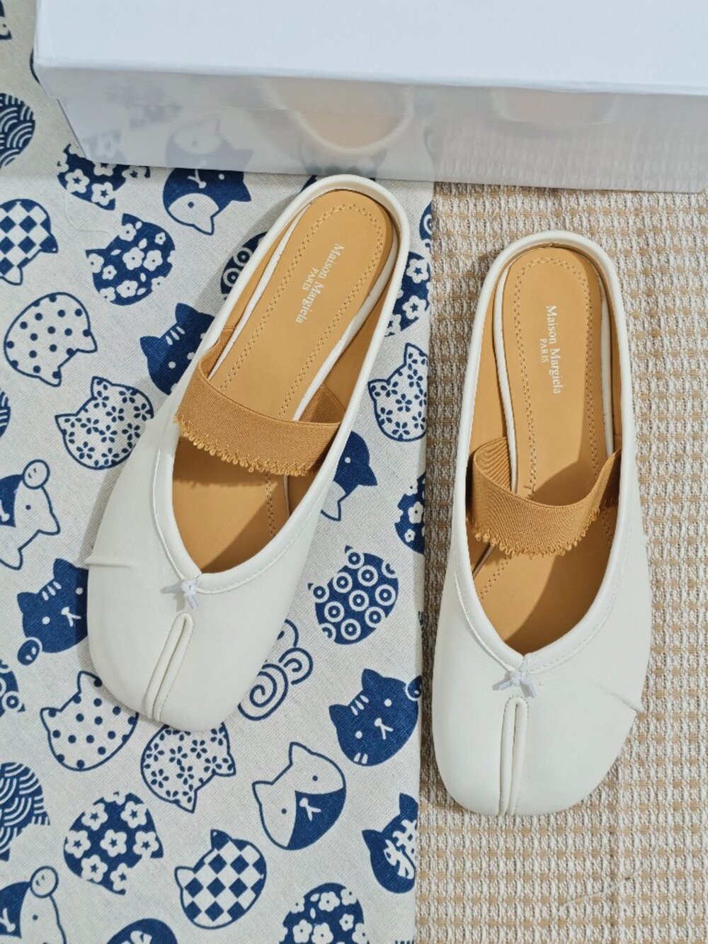 Maison Margiela Tabi White Leather Mule Slip On Shoes - Picture 2 of 8